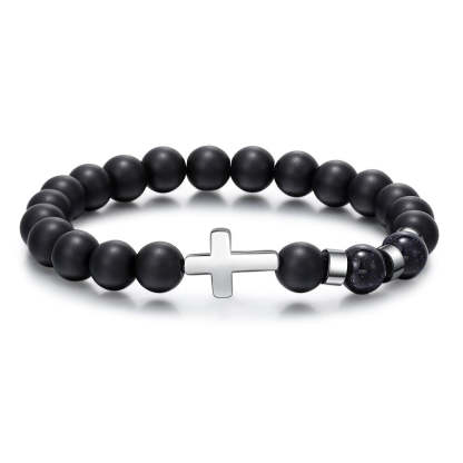 Personalized 3 Name Beaded Cross Bracelets For Men-Florence Scovel