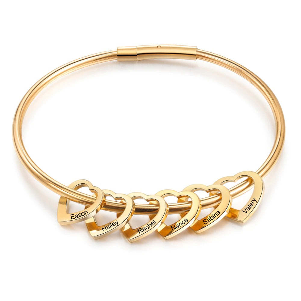 Personalized 6 Engraved Name Cuff Bracelets For Women-Florence Scovel