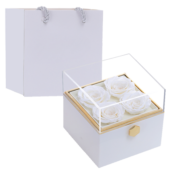 Gift box with rotating eternal rose