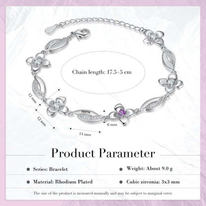 Customized Flower Bracelet With 4 Birthstones For Women-Florence Scovel