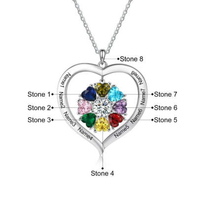 Personalized 8 Stones 8 Names Twisted Pendant-Florence Scovel