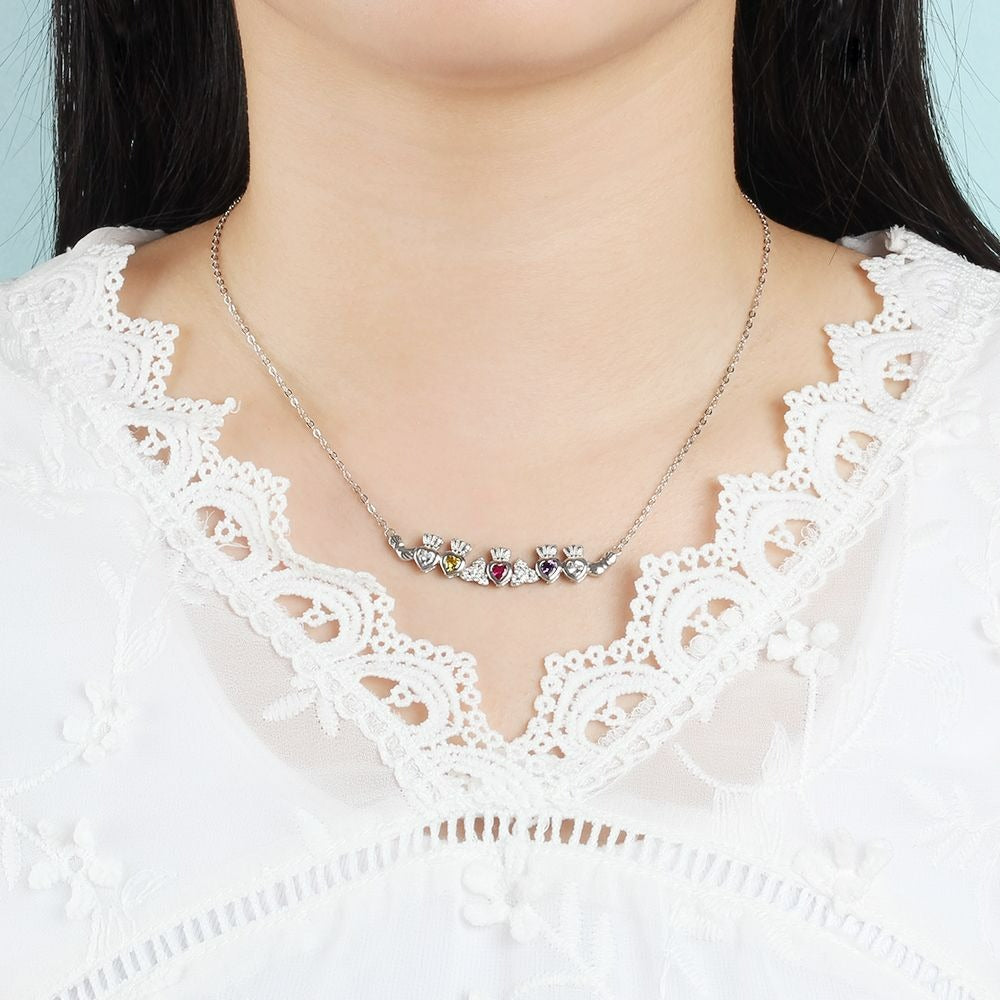 Personalized Silver Claddagh Necklace-Florence Scovel