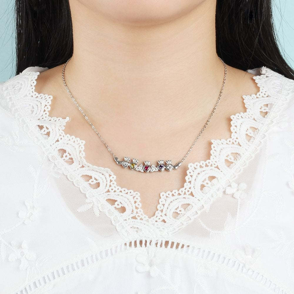 Personalized Silver Claddagh Necklace-Florence Scovel