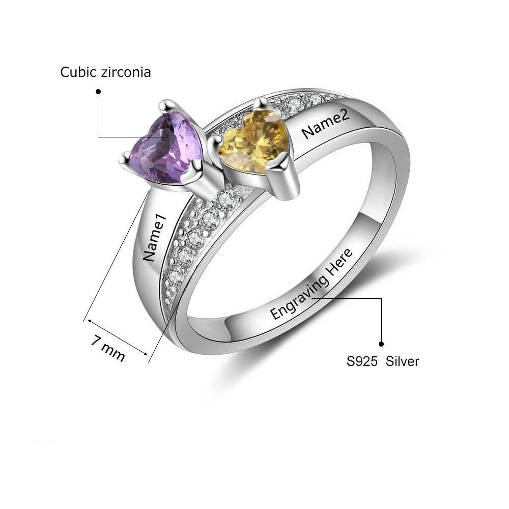 Sterling Silver Personalized Wedding Engagement Ring-Florence Scovel