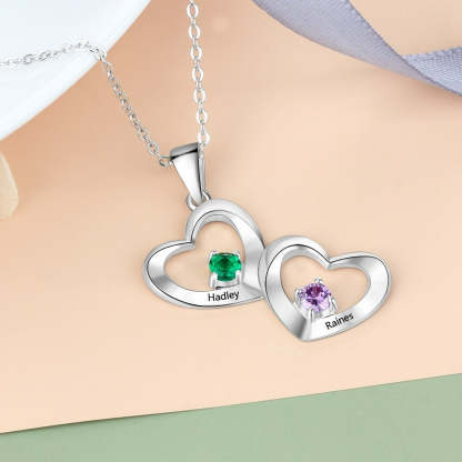 Customized Silver Heart-Shaped Necklace-Florence Scovel