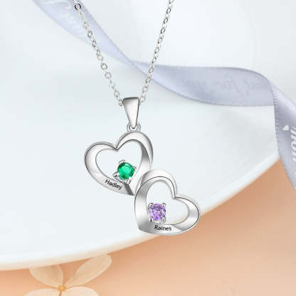 Customized Silver Heart-Shaped Necklace-Florence Scovel