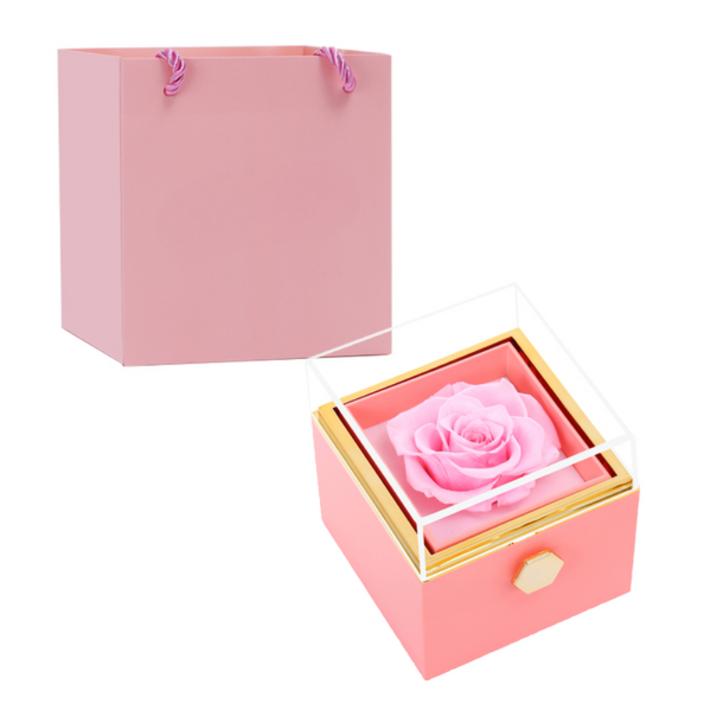 Gift box with rotating eternal rose