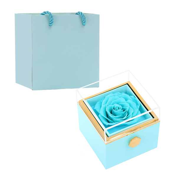 Gift box with rotating eternal rose