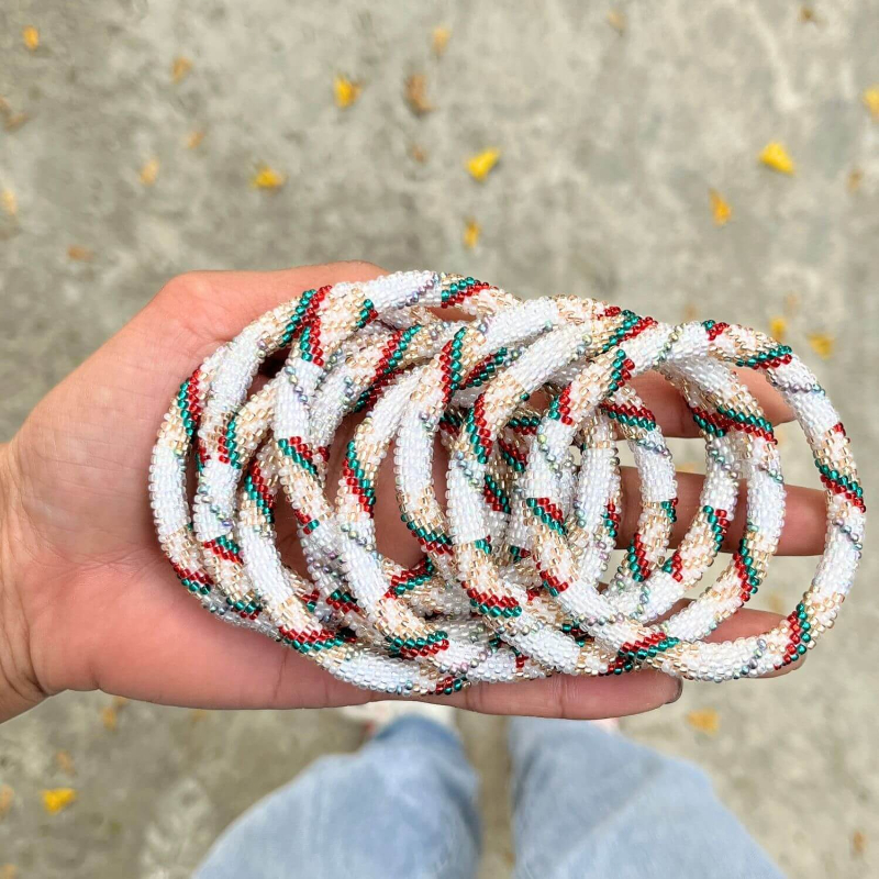 Glass Seed Bead Stretch Bracelet