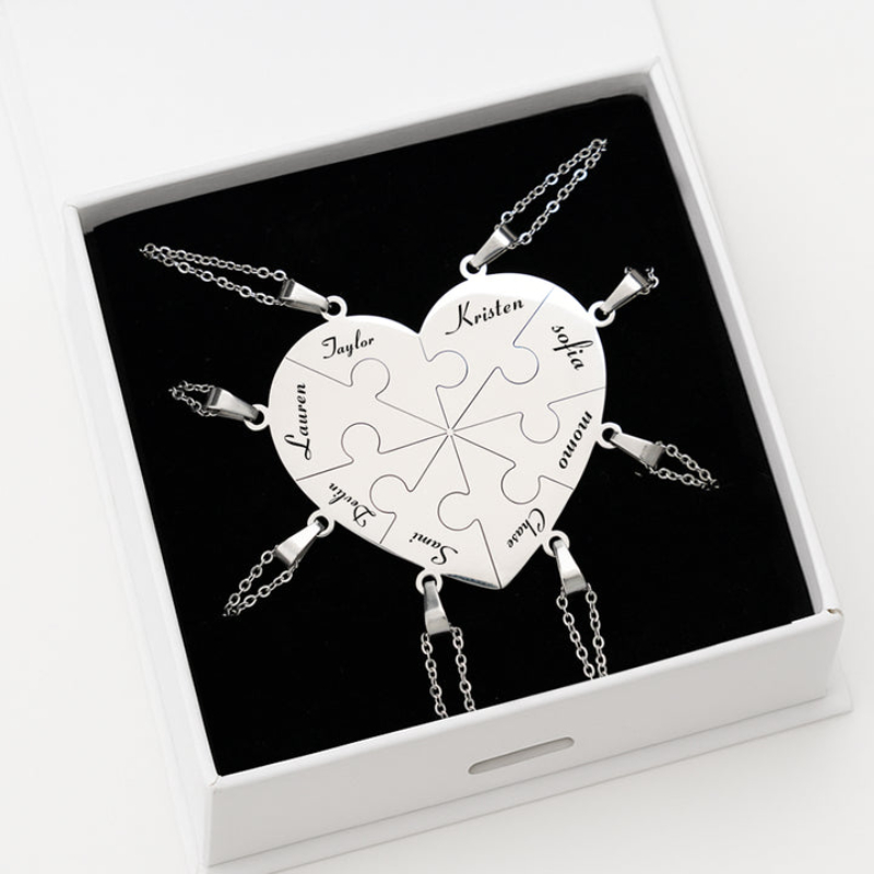 Custom Puzzle Heart Necklace