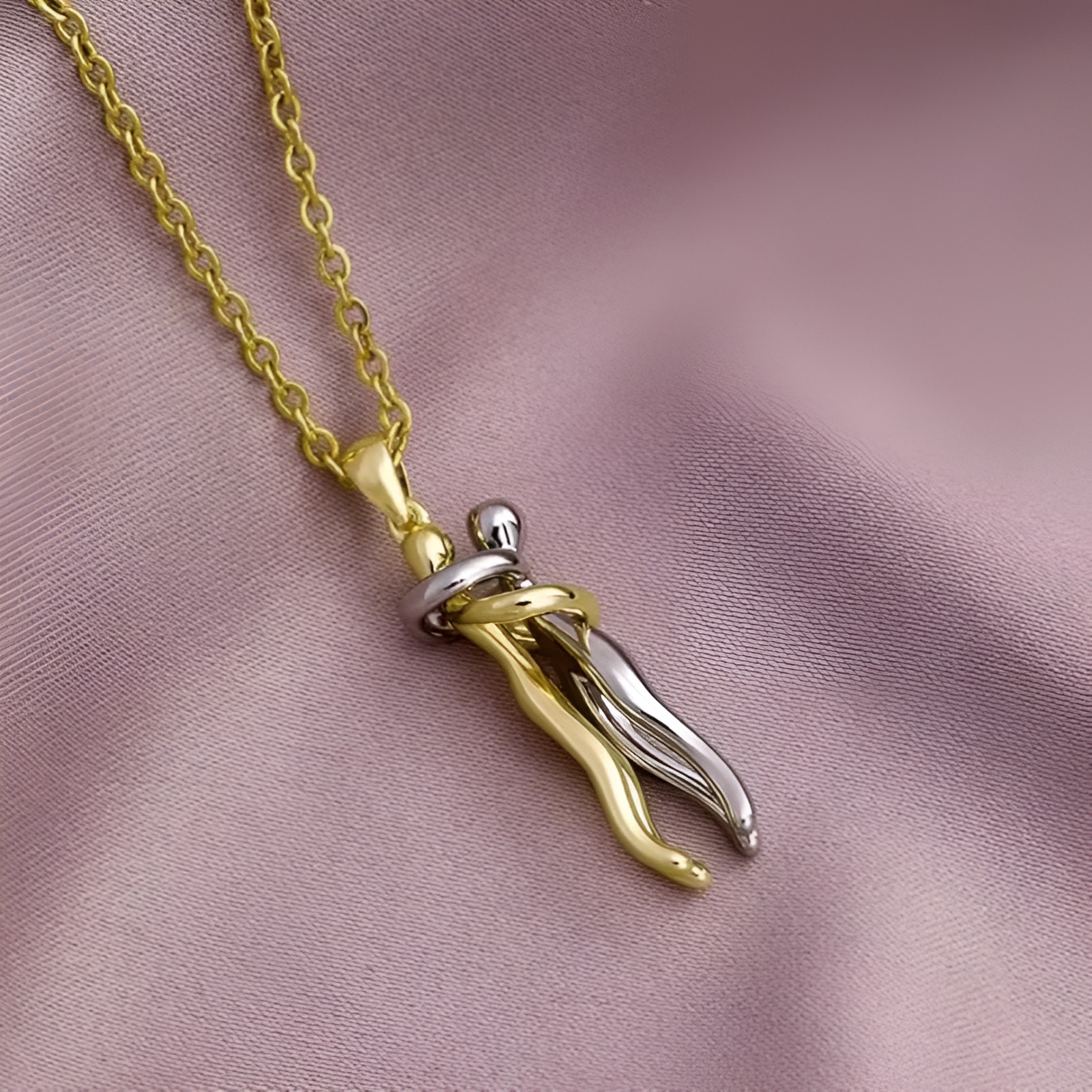 Embrace Pendant Necklace With Message Card And Gift Box Set