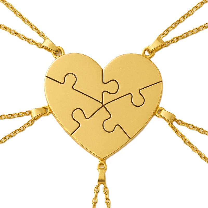 Custom Puzzle Heart Necklace