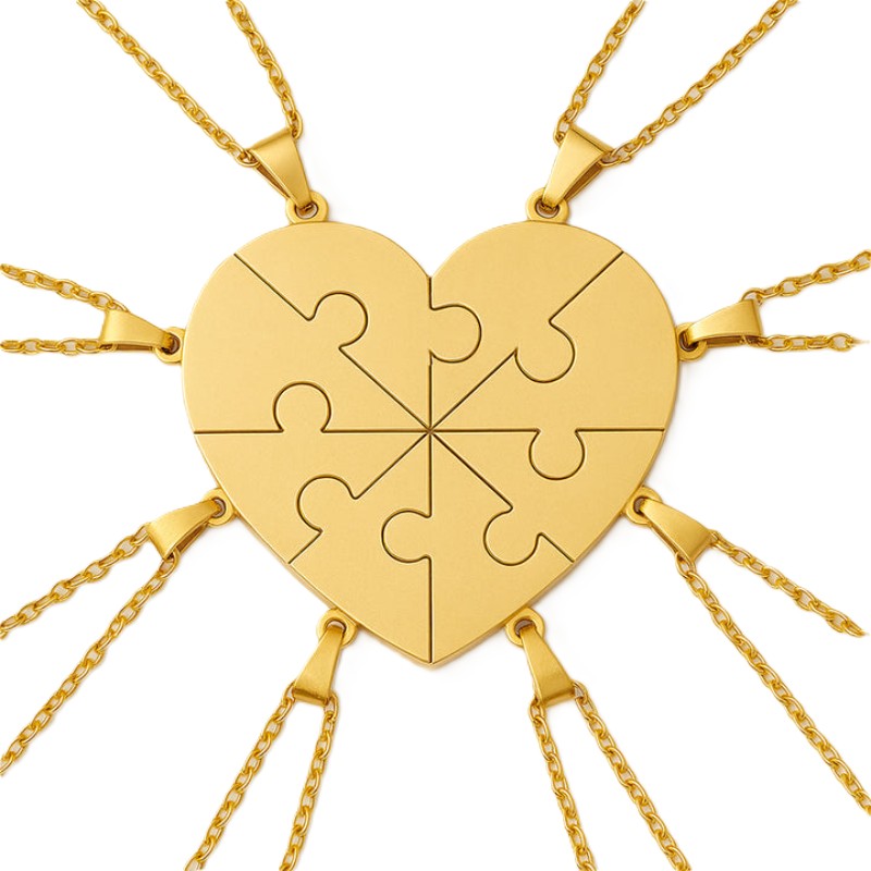 Custom Puzzle Heart Necklace