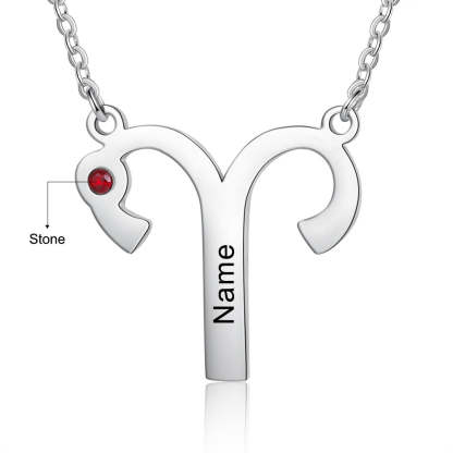 Personalized 1 Name 1 Stone Horoscope Necklace-Florence Scovel
