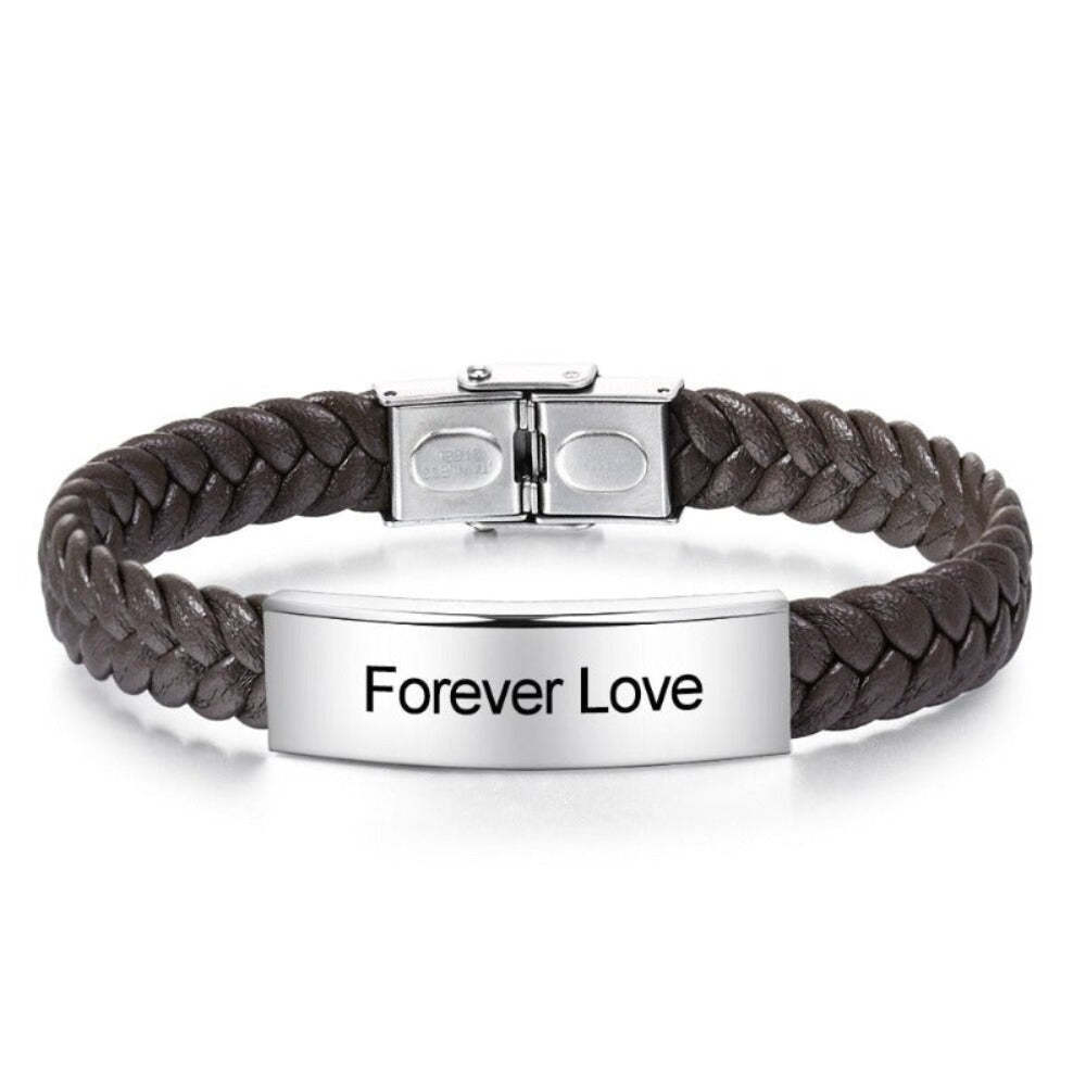 Personalized Engraved Stainless Steel Bar Bracelets For Men-Florence Scovel