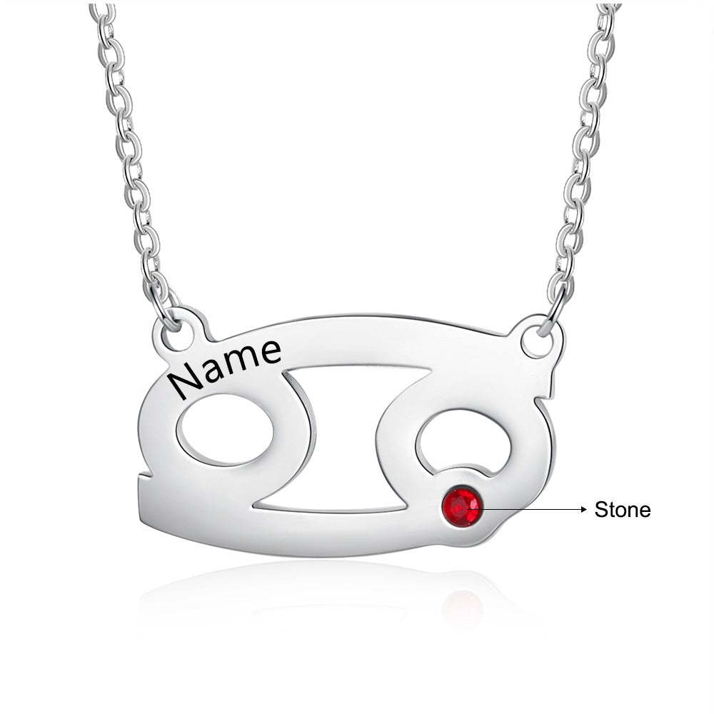 Personalized 1 Name 1 Stone Horoscope Necklace-Florence Scovel