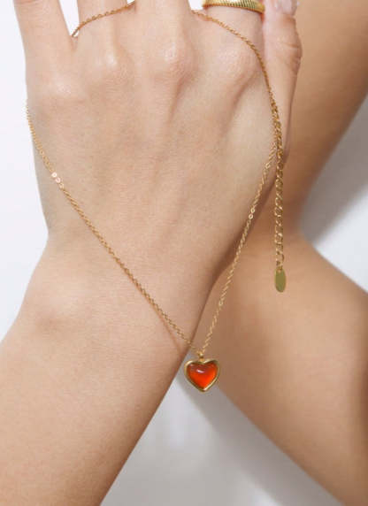 Carnelian Crystal Cordiform Necklace-Florence Scovel