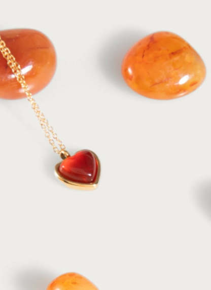 Carnelian Crystal Cordiform Necklace-Florence Scovel