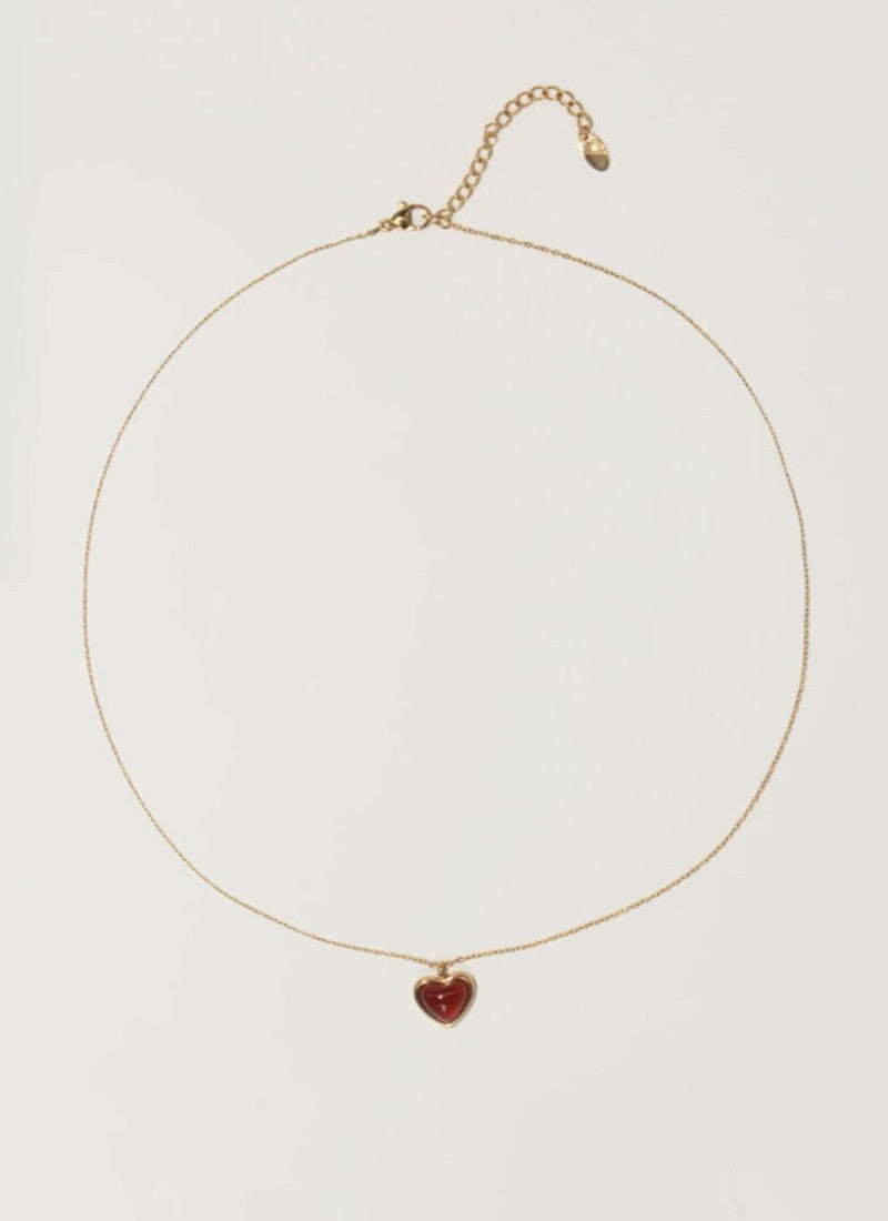 Carnelian Crystal Cordiform Necklace-Florence Scovel
