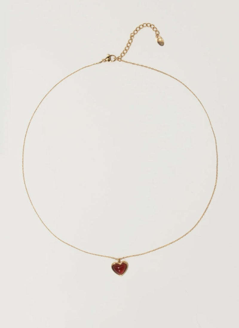 Carnelian Crystal Cordiform Necklace-Florence Scovel
