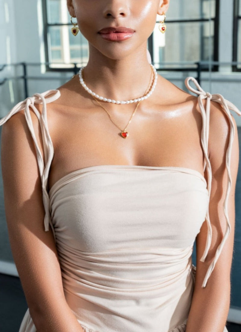 Carnelian Crystal Cordiform Necklace-Florence Scovel