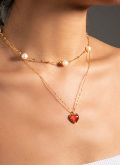 Carnelian Crystal Cordiform Necklace-Florence Scovel