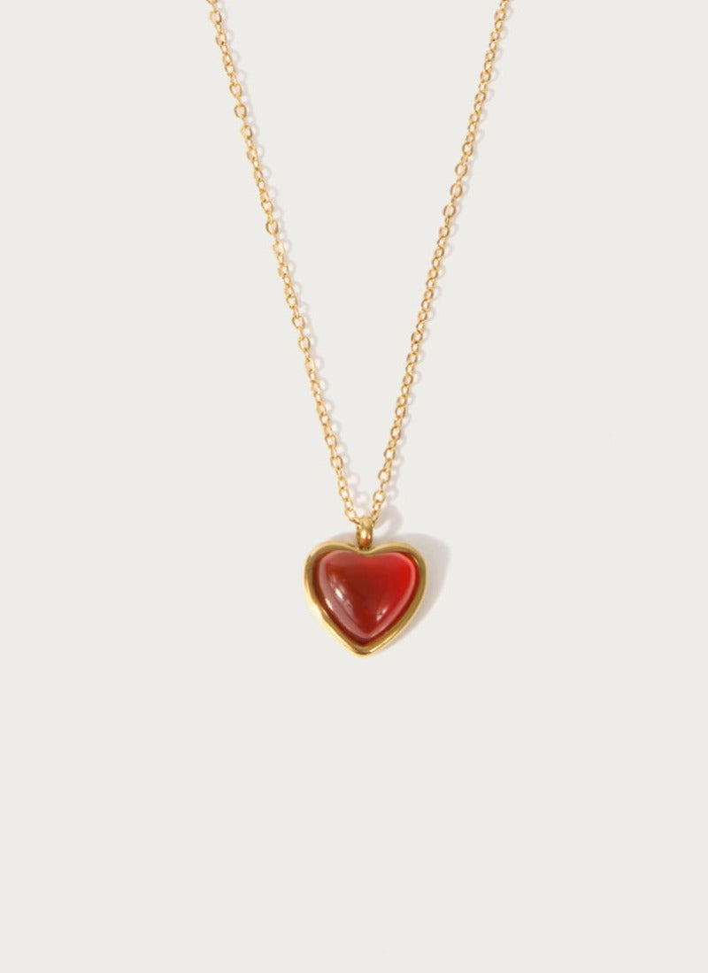 Carnelian Crystal Cordiform Necklace-Florence Scovel