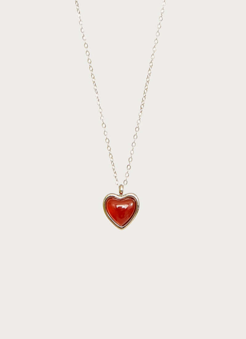 Carnelian Crystal Cordiform Necklace-Florence Scovel