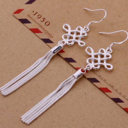 Classic Silver Tassel Earrings - Florence Scovel - 2