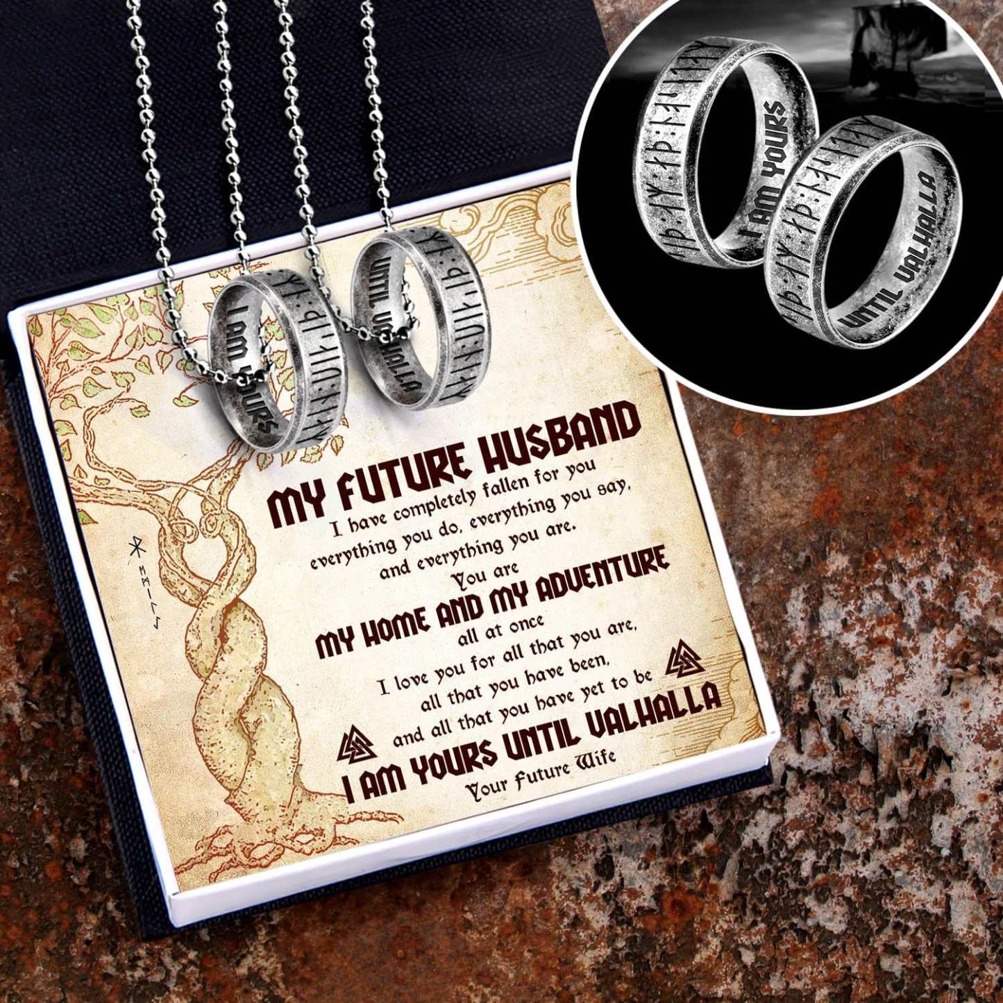 Couple Rune Ring Necklaces-Florence Scovel