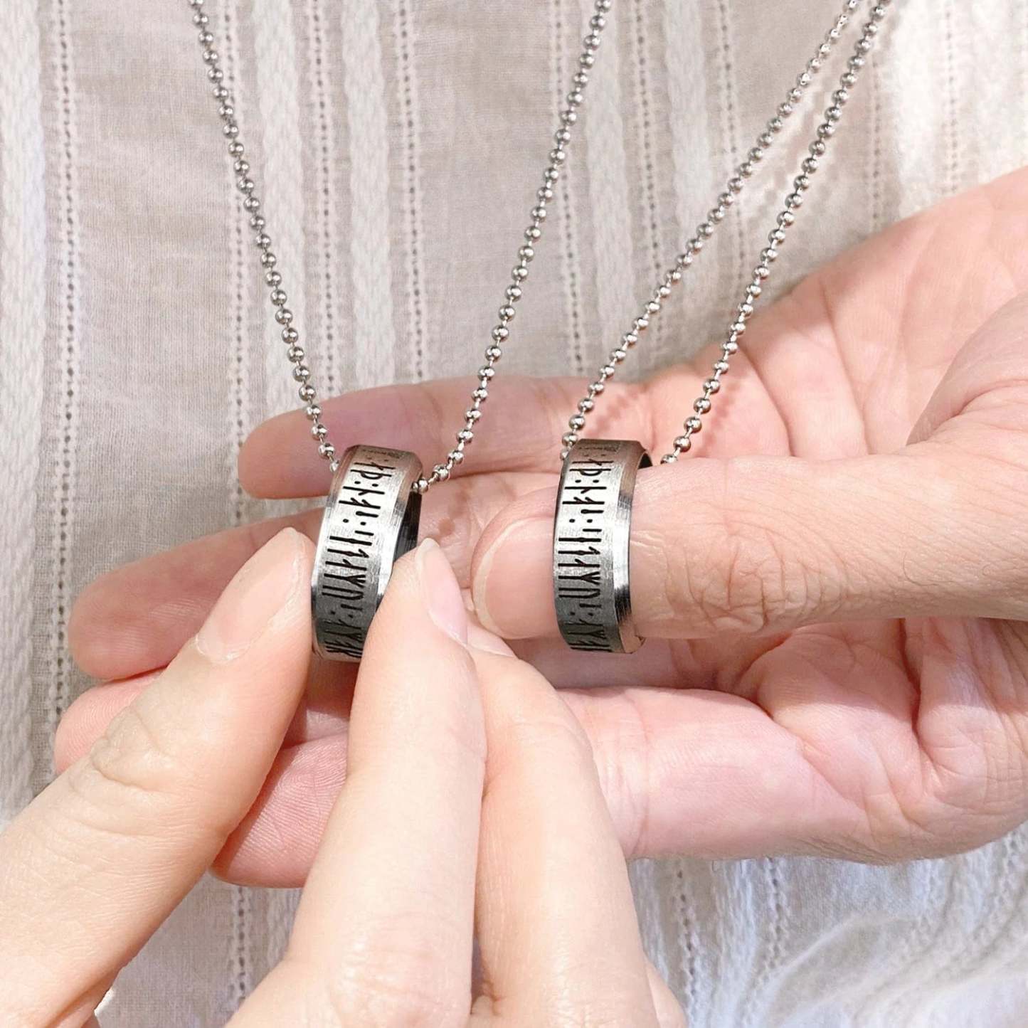 Couple Rune Ring Necklaces-Florence Scovel