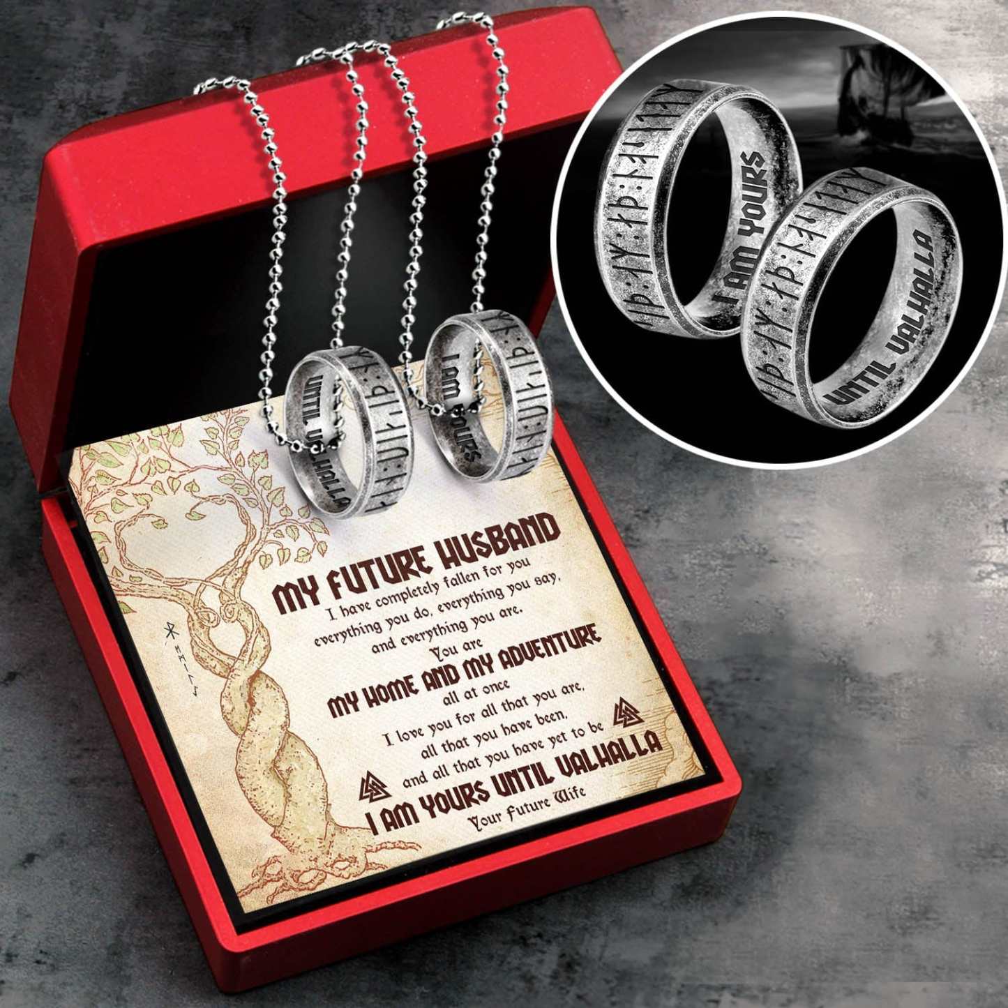 Couple Rune Ring Necklaces-Florence Scovel