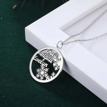 Personalized 3 Names Snowflake Necklaces Pendants-Florence Scovel