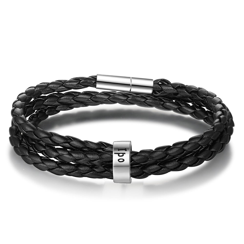 Personalized 1 Name Custom Beads Bracelet For Men-Florence Scovel
