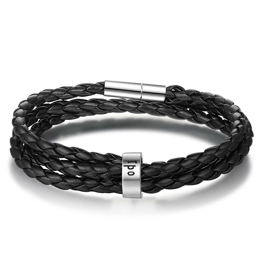Personalized 1 Name Custom Beads Bracelet For Men-Florence Scovel