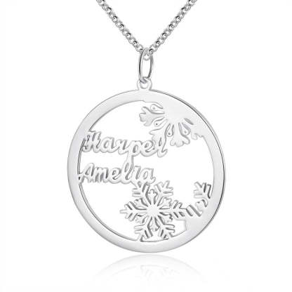 Personalized 2 Names Snowflake Necklaces Pendants-Florence Scovel