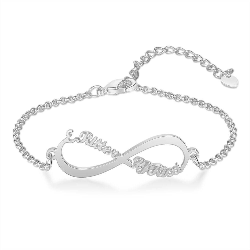 Customized Sterling Silver 2 Names Bracelet-Florence Scovel