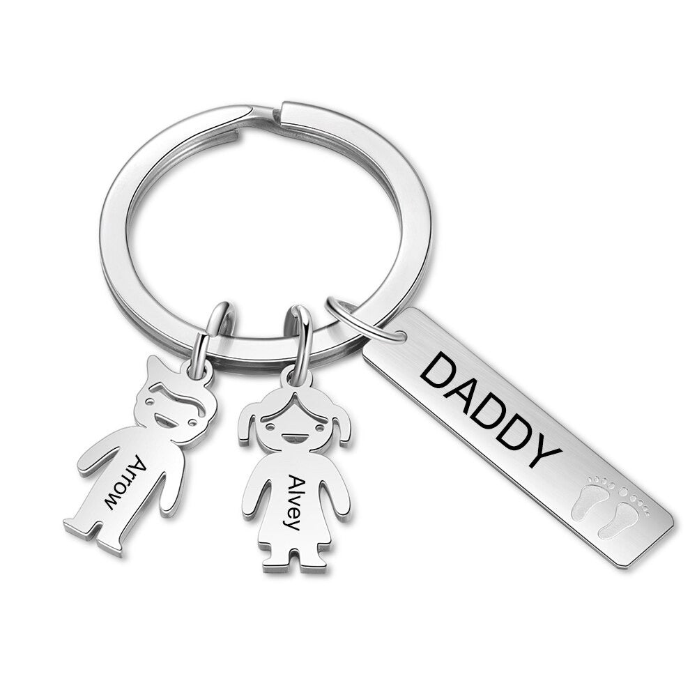 Customized Name Boy Girl Keychains With 2 Names-Florence Scovel