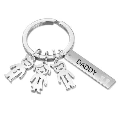 Customized Name Boy Girl Keychains With 3 Names-Florence Scovel