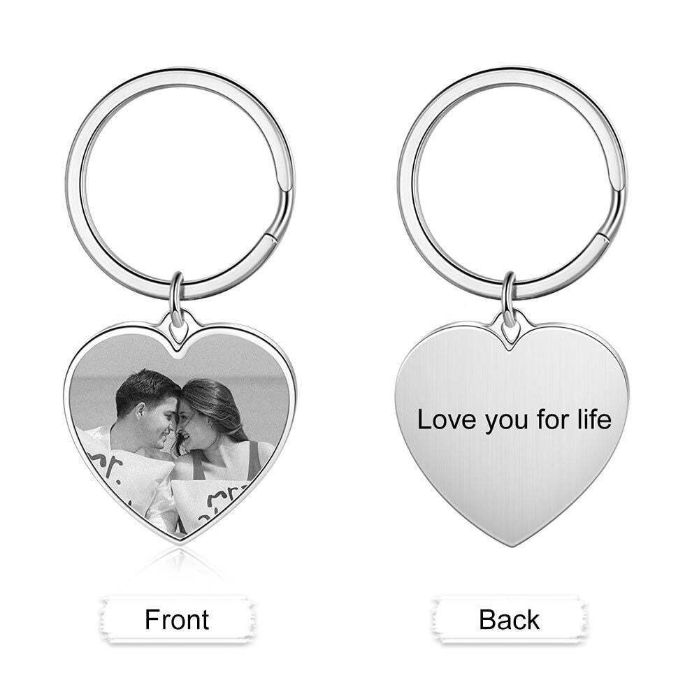 Custom Cordate Photo Keychain For Couples-Florence Scovel