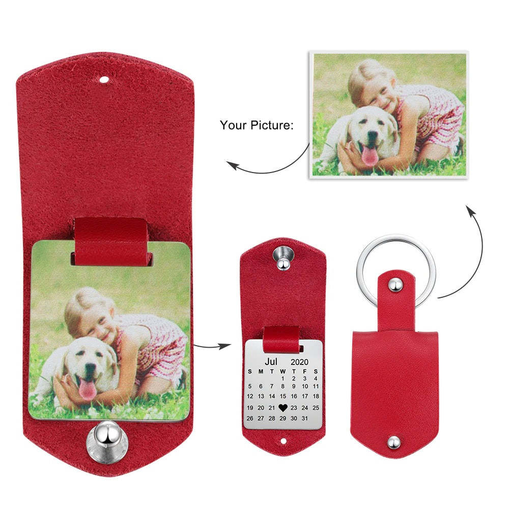 Personalized Photo & Date Keychain-Florence Scovel
