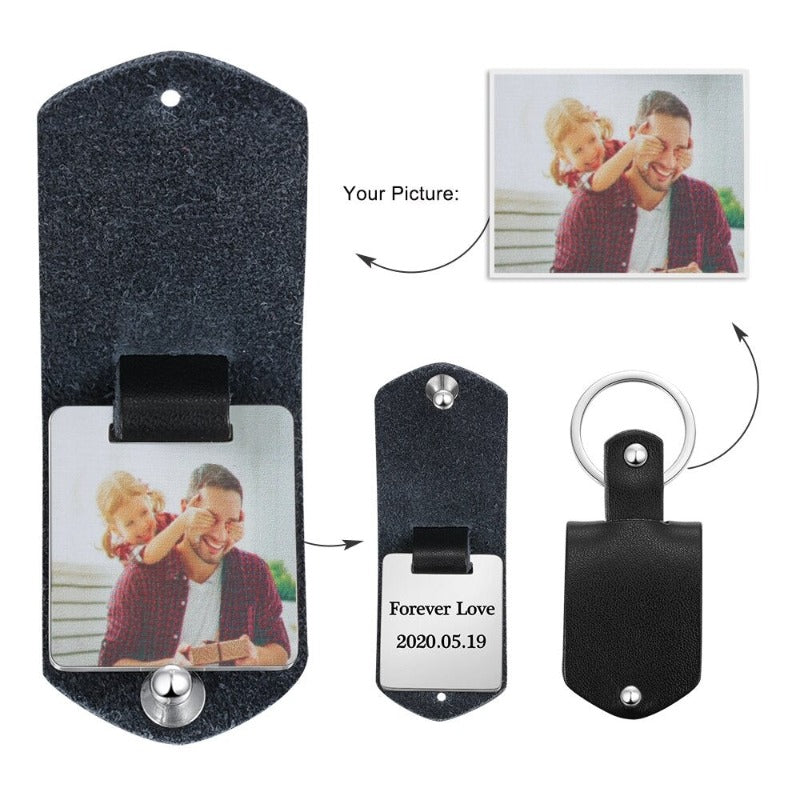 Personalized Photo & Text Keychain-Florence Scovel