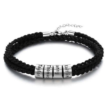 Personalized Stainless Steel 4 Names Beads Bracelet-Florence Scovel