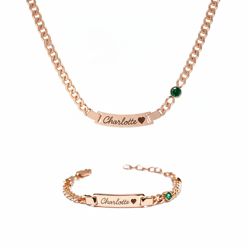 Personalized Baby Name Bracelet With Birthstone Design