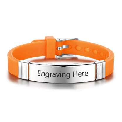 Personalized Engrave Name Rubber Bracelet-Florence Scovel