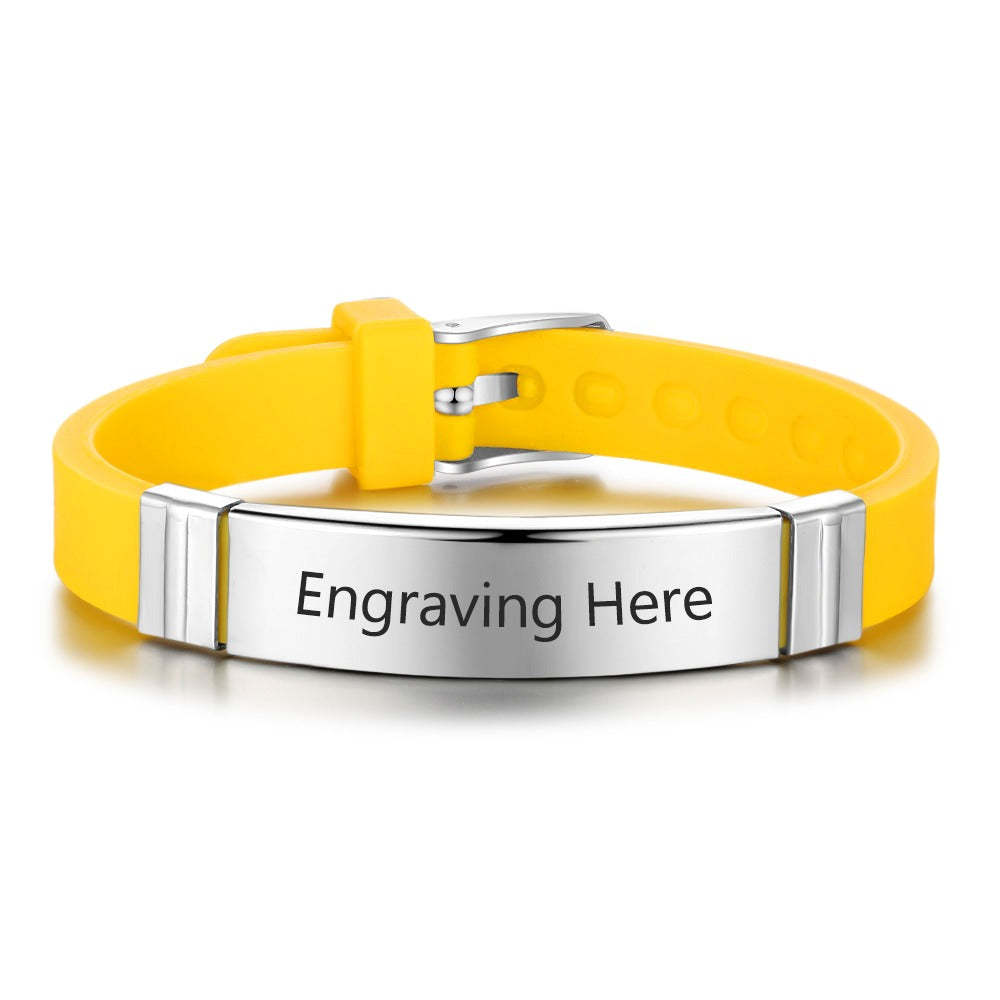 Personalized Engrave Name Rubber Bracelet-Florence Scovel
