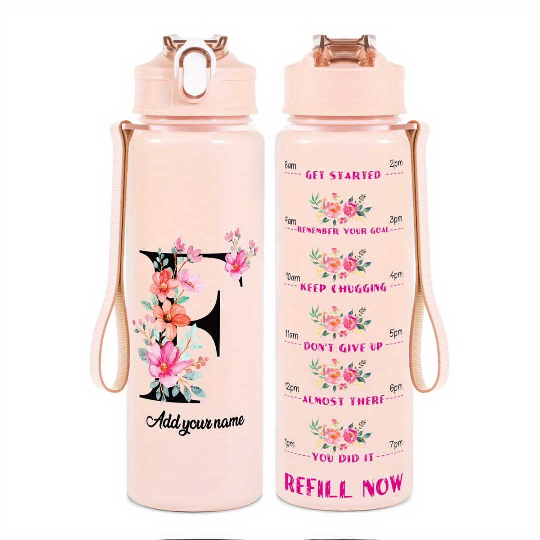 Personalized Water Tracker Bottle With Custom Name