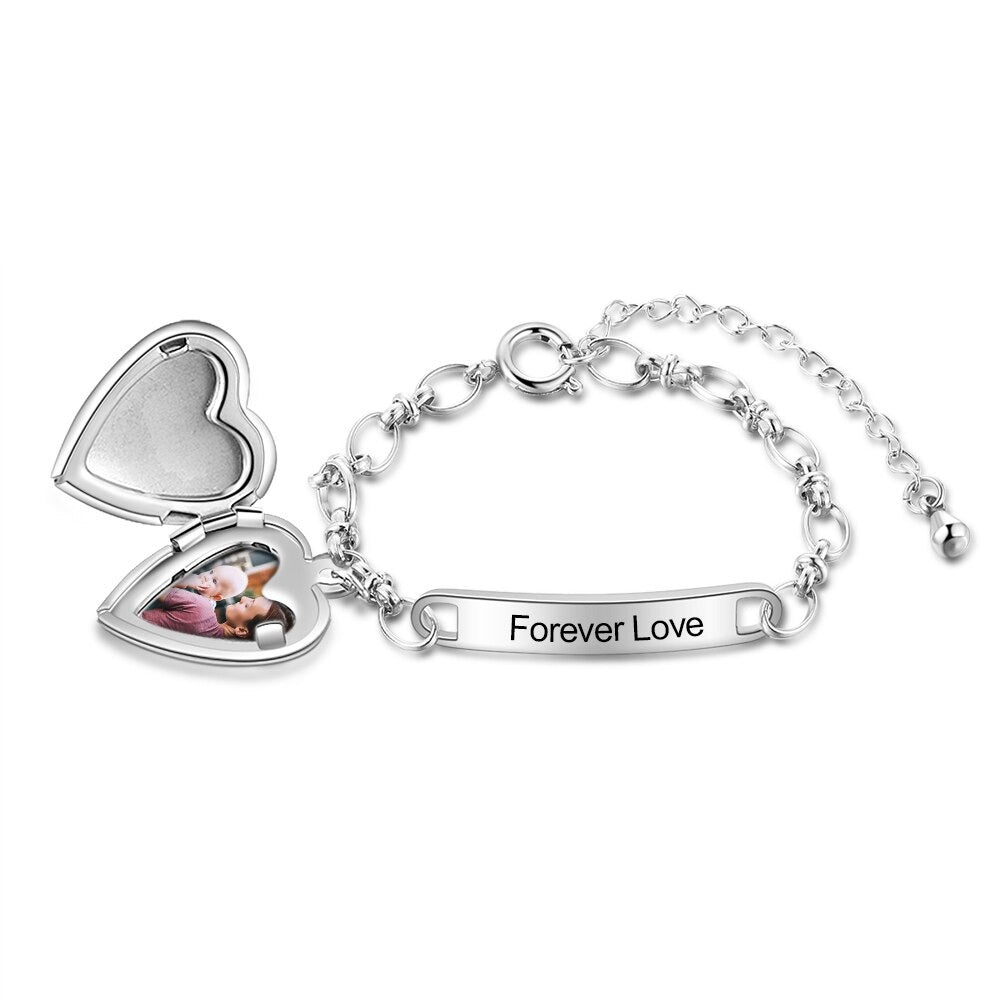 Personalized Custom Photo Baby Anklet With 1 Engraving-Florence Scovel