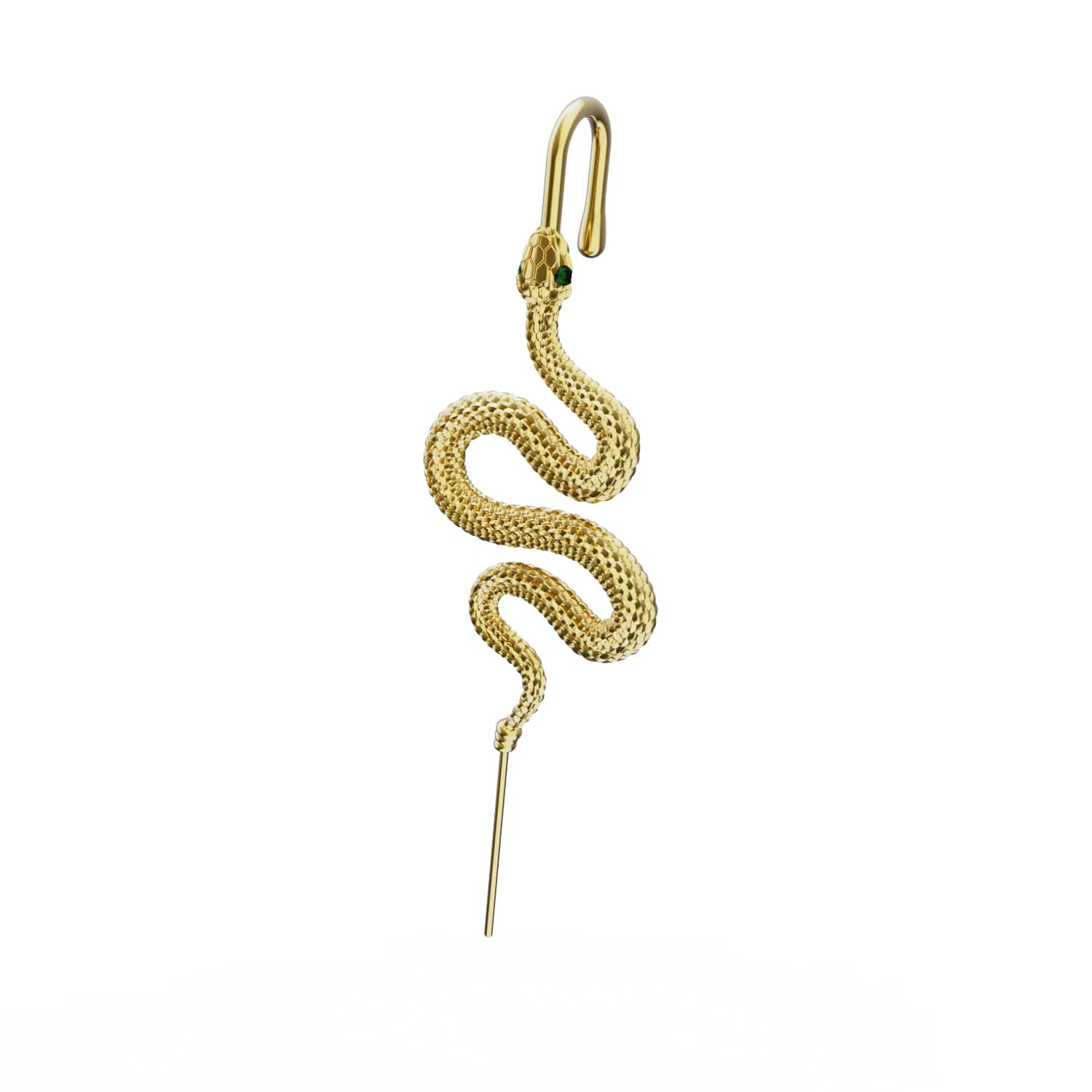 Serpent Hook Earrings With Adjustable Fit And Smooth Finish