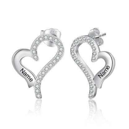 Customized 1 Name Engraved  Zirconia Earrings-Florence Scovel